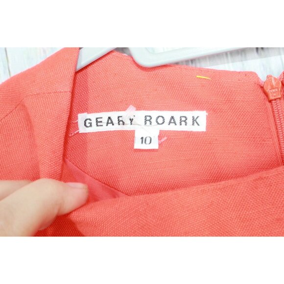 Geary Roark Orange Linen Rayon Sheath Dress Career Size 10 - Picture 5 of 12